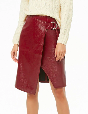 Forever 21 Faux Patent Leather D-Ring Skirt