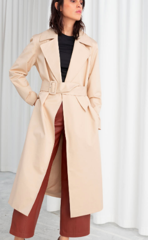 Stories Belted Cotton Twill Trenchcoat