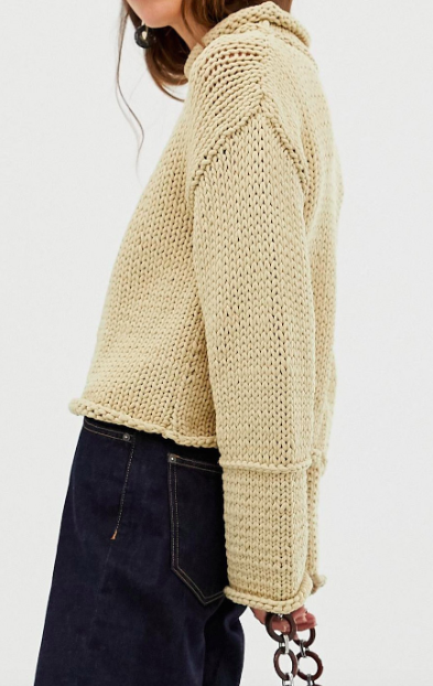 ASOS WHITE knitted sweater with wide sleeve detail