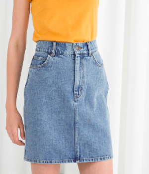 Stories High Waisted Denim Mini Skirt