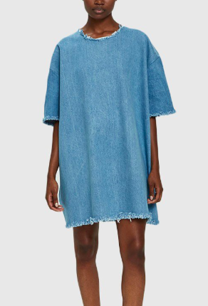 Ashley Rowe Short Denim Dress in Medium Wash