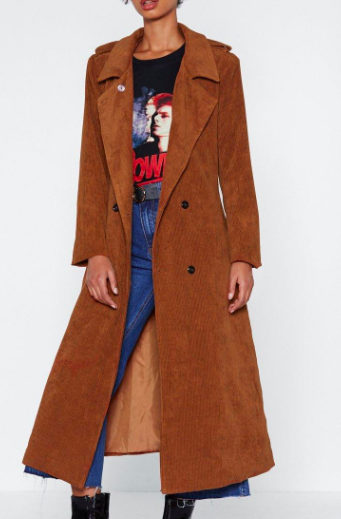 Cover Ground Corduroy Trench Coat 