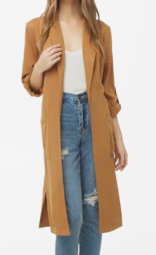 Forever 21 Belted Longline Jacket