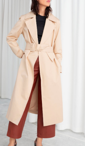 Stories Belted Cotton Twill Trenchcoat