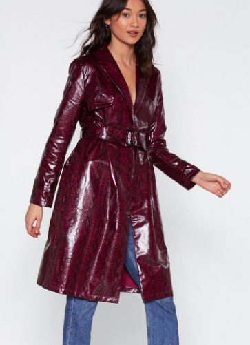 Nasty Gal Beware of Snakes Trench Coat