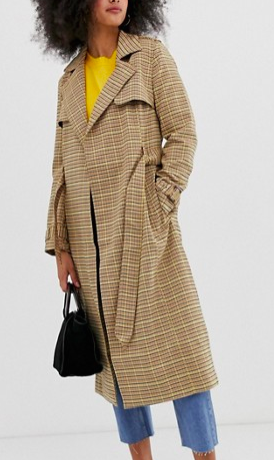 Warehouse trench coat in check