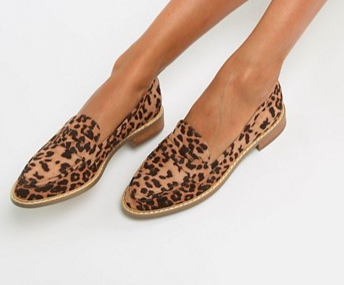 ASOS DESIGN Mantra loafer flat shoes in leopard