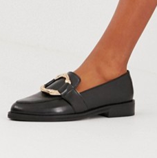 ASOS DESIGN Maroon bamboo ring leather loafers