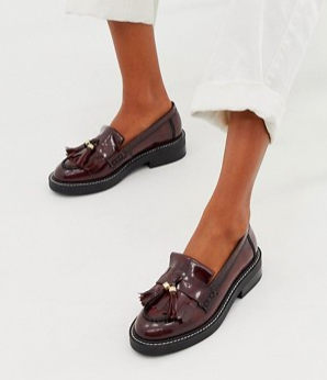 ASOS DESIGN Militant premium chunky leather loafer flat shoes