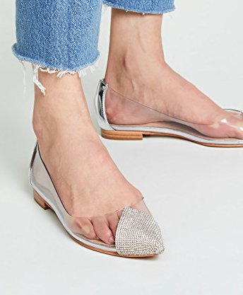 Schutz Taia Point Toe Vinyl Flats  