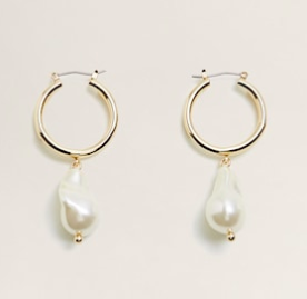 Mango Pearl hoops earrings