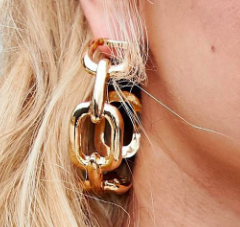 ASOS DESIGN statement hoop earrings in oversized open chain design in gold