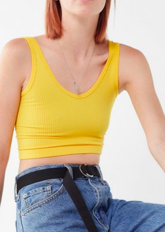 UO Out From Under Drew Seamless Ribbed Cropped Tank Top