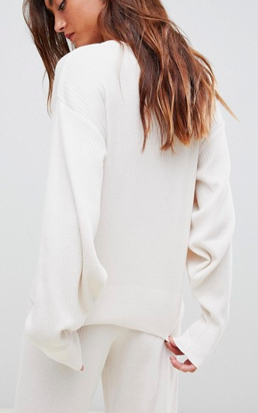 ASOS DESIGN premium lounge knitted dropped sleeve sweat