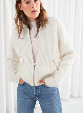 Stories Wool Blend Knit Bomber