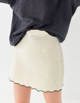 UO Serendipity Scalloped Mini Skirt