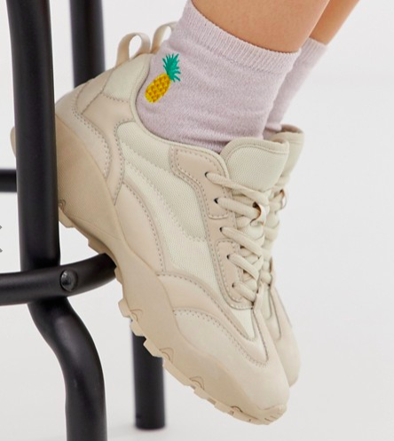 Asos Design Chunky Trainers Size Buy Pink Colourblock Lace-Up