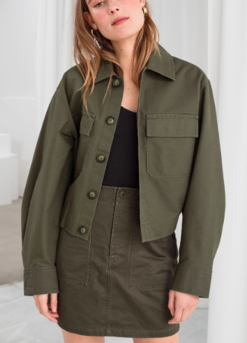 Stories Cropped Cotton Twill Jacket