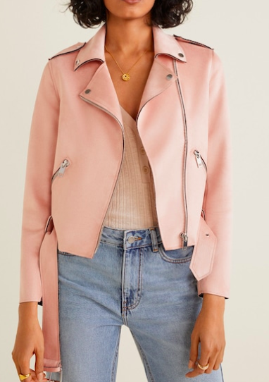 Mango Belted biker jacket