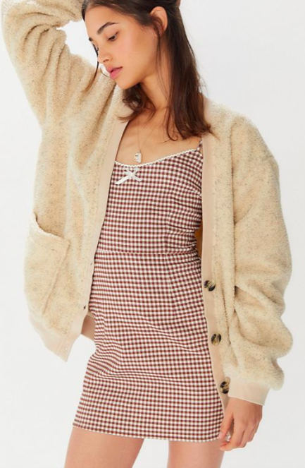 UO Teddy Button-Front Sweater Jacket