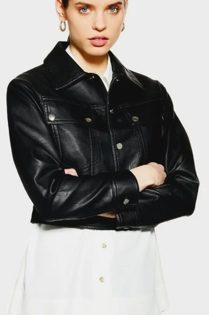 topshop western pu jacket