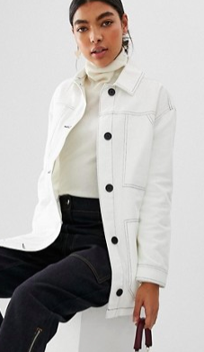 ASOS DESIGN contrast stitch cotton jacket