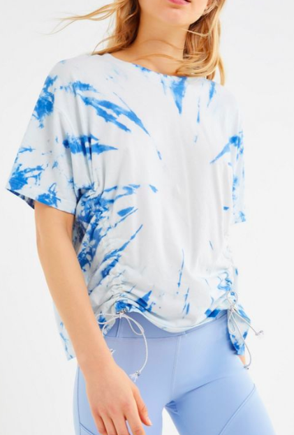 UO Sloane Tie-Dye Cinched Short Sleeve Tee