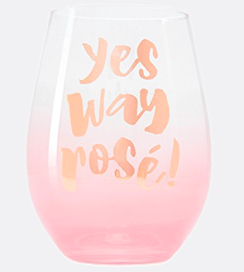 Slant Collections Yes Way Rose Wine Glass  