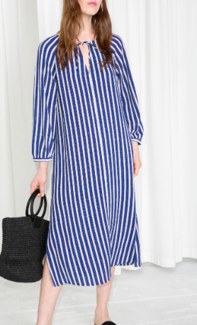 Stories Striped Billowy Kaftan Dress