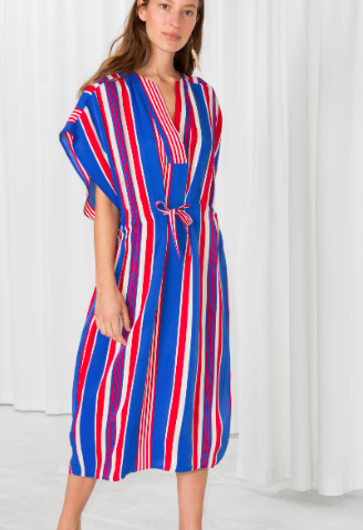 Stories Striped Drawstring Kaftan