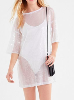 Motel Sunny Kiss Sparkly Sheer Tunic Top