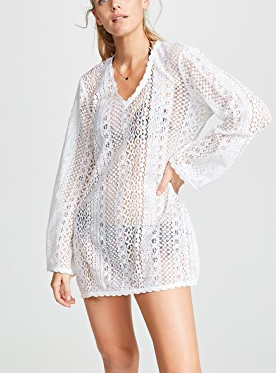 Kos Resort Long Sleeve Lace Cover Up Dress  