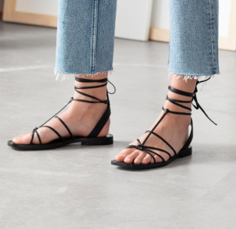 Stories DESIGNED IN STOCKHOLM  Knotted Leather Lace Up Sandals