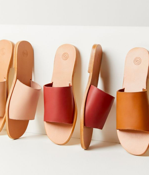 UO Soft Leather Slide Sandal