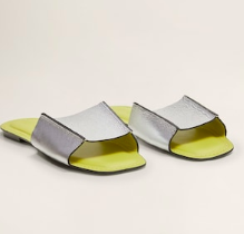 Mango Metallic leather sandals