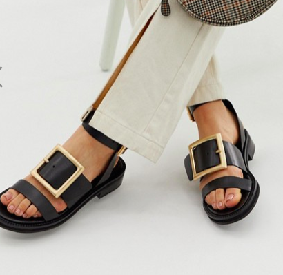 ASOS DESIGN Forever leather flat sandals