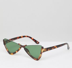 ASOS DESIGN half frame plastic butterfly diamond sunglasses