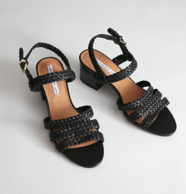 Stories Braided Trio Strap Heeled Sandals