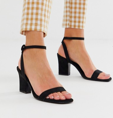 Mango two part mid sandals in black