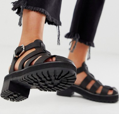 ASOS DESIGN Fisherman premium chunky flat leather sandals