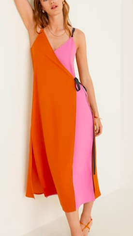 Mango Bow bicolor dress