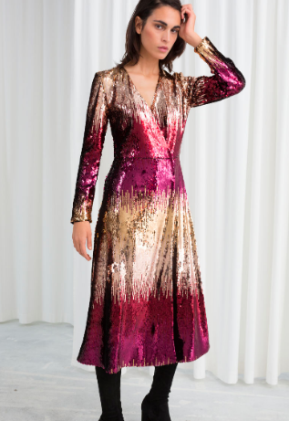 Stories Ombré Sequin Midi Dress