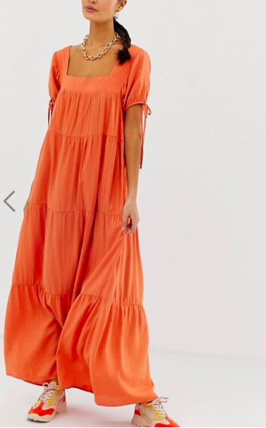 Emory Park maxi dress with tie sleeves