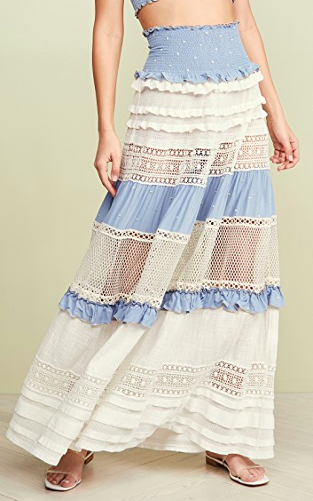 CHIO Smocked High Waist Maxi Skirt / Dress  