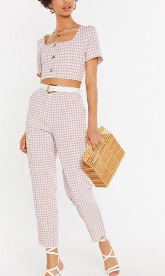 Nasty Gal Square Up Gingham Pants