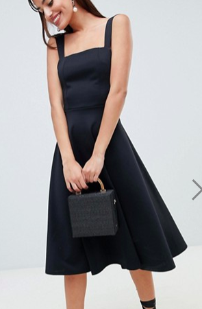 asos square neck midi prom dress