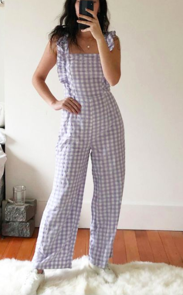 UO Emerson Gingham Ruffle Jumpsuit