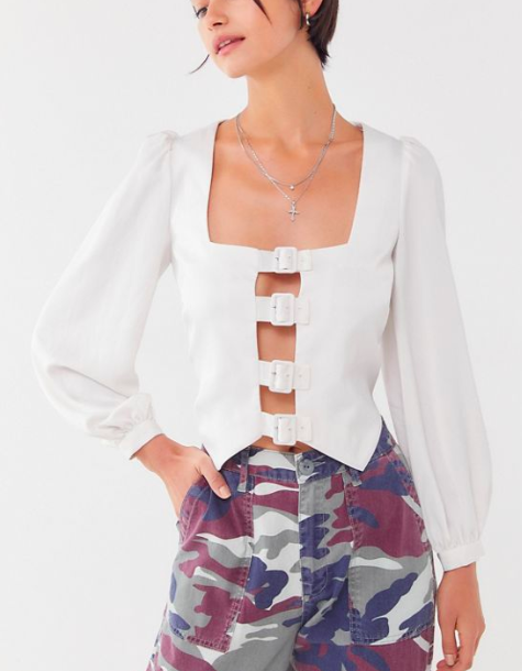 The East Order Fable Buckle-Front Blouse