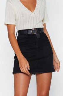 Nasty Gal Be With You in a Mini Denim Skirt