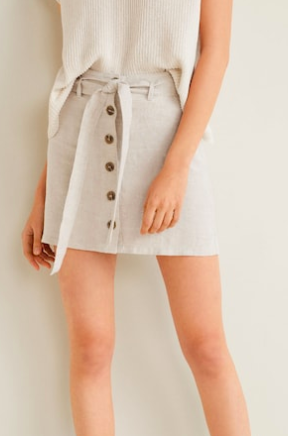 Mango Linen miniskirt